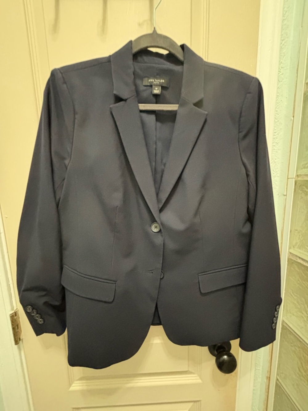 Ann Taylor 10 Petite Navy Seasonless Tailored Blazer